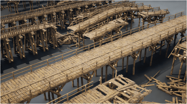 [unrealengine] Unreal Engine — оптимизированы деревянные мосты (4.26 — 4.27, 5.0 — 5.1) (2023)
